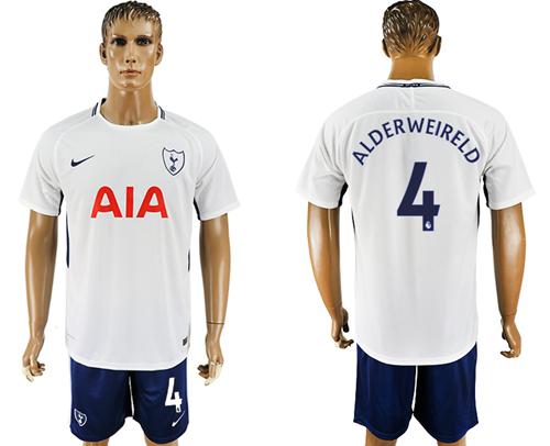 Tottenham Hotspur #4 Alderweireld White/Blue Soccer Club Jersey